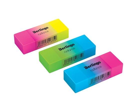 Ластик Berlingo "Radiance ", прямоугольный, цвета ассорти, 50*18*10мм BLc_00590