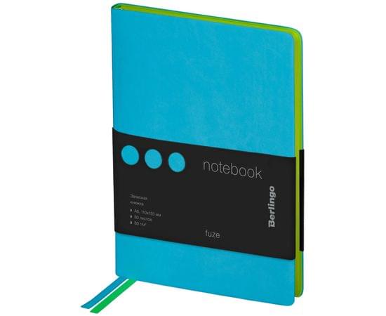 Записная книжка А6 80л., кожзам, Berlingo "Fuze", цветной срез, бирюзовый NB0_87601