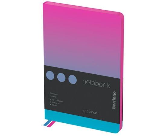 Записная книжка А6 80л., кожзам, Berlingo "Radiance", черный срез, розовый/голубой градиент NB0_93602