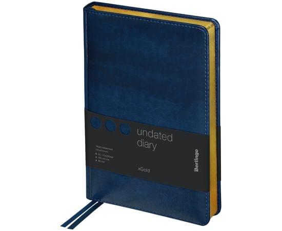 Ежедневник недатированный, А5, 160л., кожзам, Berlingo "xGold", зол. срез, синий UD0_81501