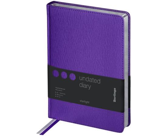 Ежедневник недатированный, А5, 160л., кожзам, Berlingo "Starlight", серебр. срез, фиолетовый UD0_83505