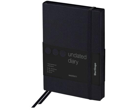 Ежедневник недатированный, В6, 136л., кожзам, Berlingo "Western", с резинкой, черный UD0_85601