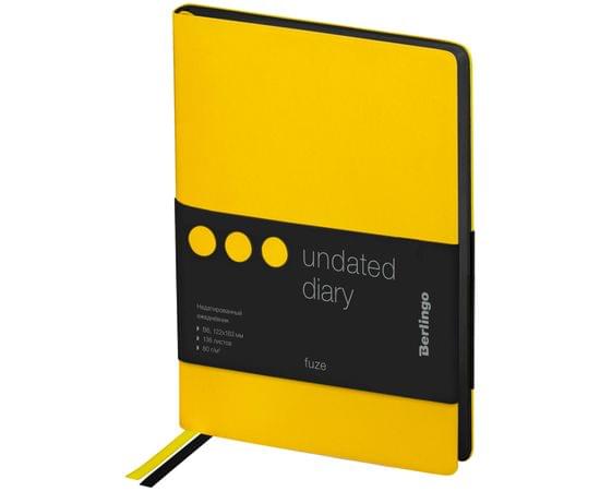 Ежедневник недатированный, В6, 136л., кожзам, Berlingo "Fuze", цветной срез, желтый UD0_87609