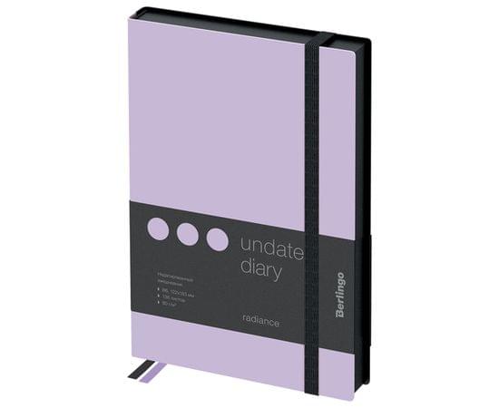 Ежедневник недатированный, В6, 136л., кожзам, Berlingo "Instinct", черный/лаванда, с резинкой UD0_91603